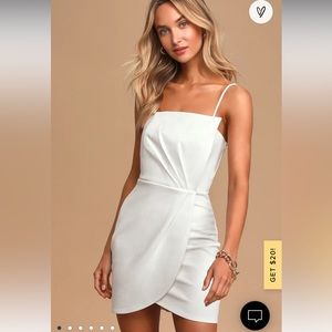 Lulu’s Pleated Bodycon Dress, white graduation dress